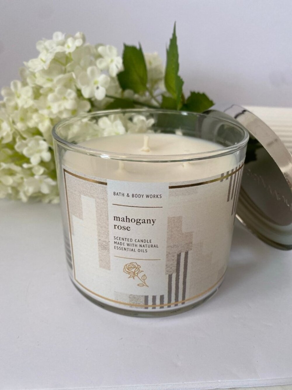 “Mahogany Rose” Bath & Body Works NEW 3 Wick Candle